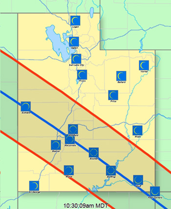 Utah 2023 eclipse state animation