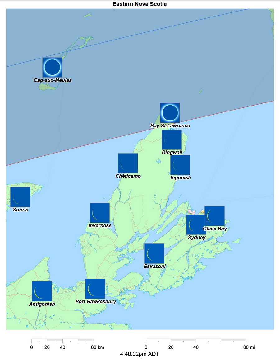 Interactive 2024 eclipse map for Eastern Nova Scotia