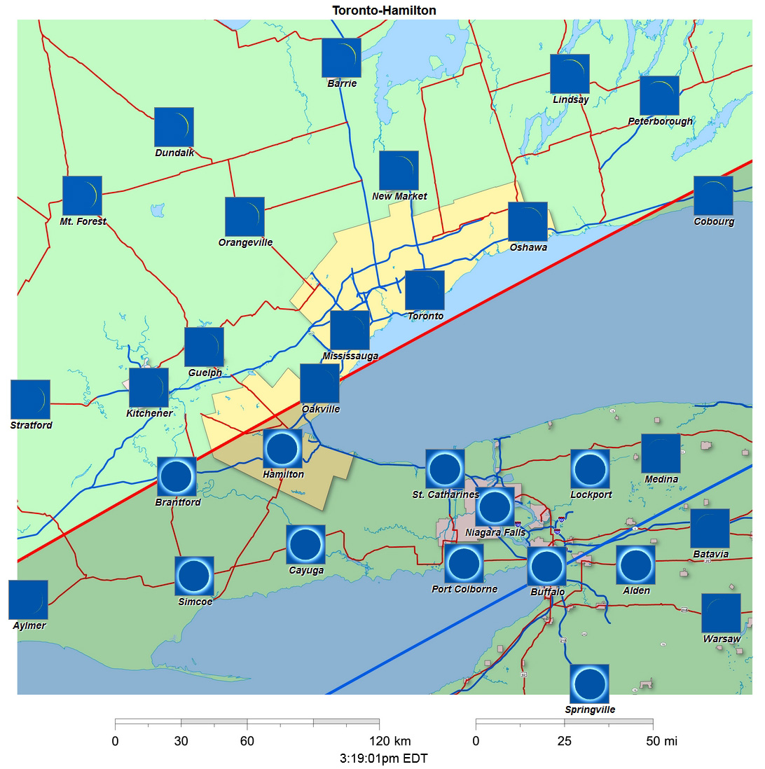 Interactive 2024 eclipse map for Toronto-Hamilton