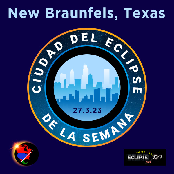 New Braunfels, TX ciudad de la semana del eclipse de 2023