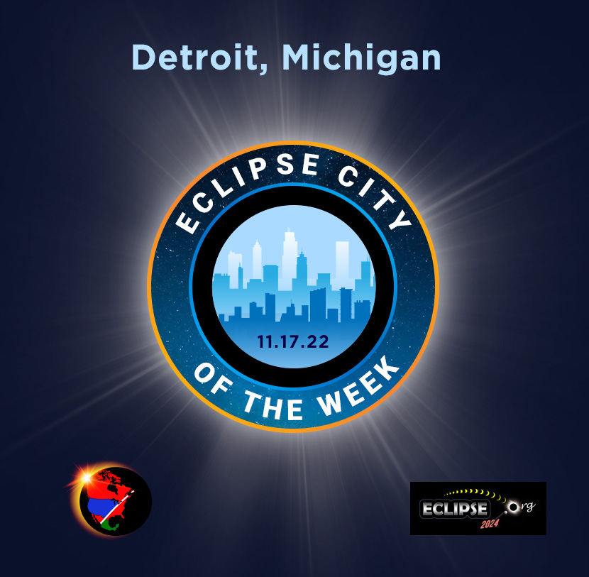 Detroit MI cidade da semana do eclipse de 2024