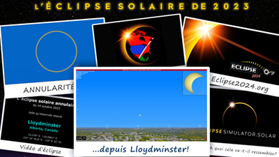 Vidéos de simulation de l'éclipse pour Lloydminster