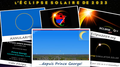 Vidéos de simulation de l'éclipse pour Prince George