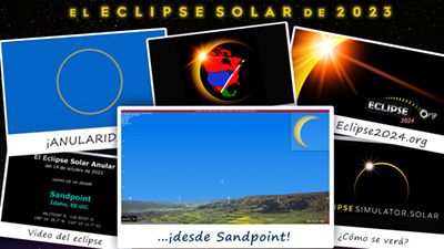 Video de simulación del eclipse para Sandpoint