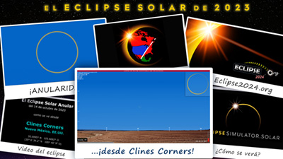 Video de simulación del eclipse para Clines Corners
