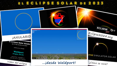 Video de simulación del eclipse para Waldport