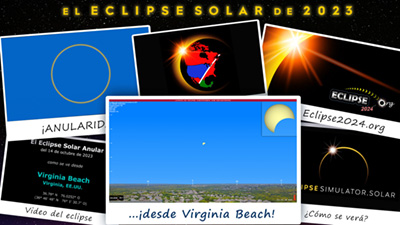 Video de simulación del eclipse para Virginia Beach