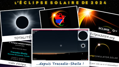 Vidéos de simulation de l'éclipse pour Tracadie-Sheila
