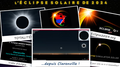 Vidéos de simulation de l'éclipse pour Clarenville