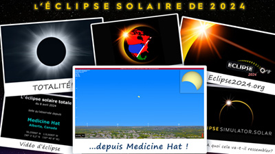 Vidéos de simulation de l'éclipse pour Medicine Hat