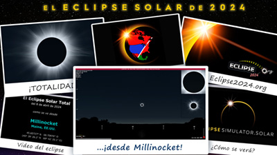 Video de simulación del eclipse para Millinocket
