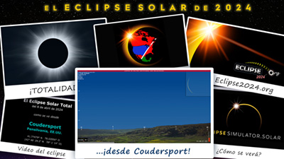 Video de simulación del eclipse para Coudersport
