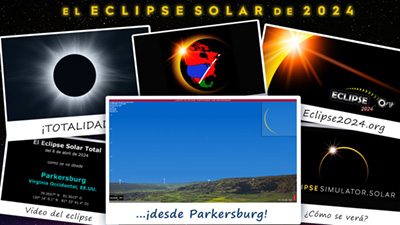 Video de simulación del eclipse para Parkersburg